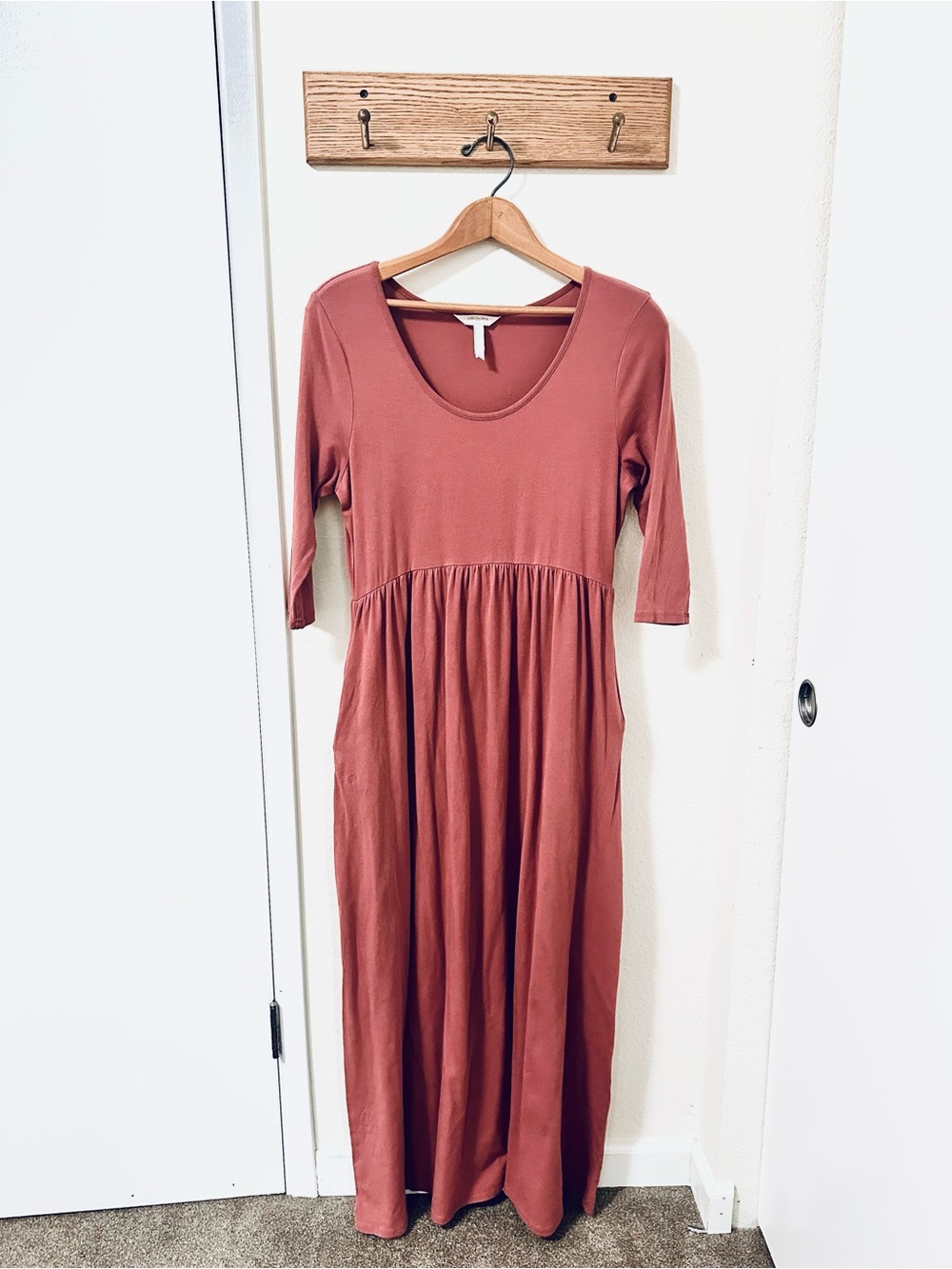 Matilda Jane Joanna Gaines Cotton Scoop Neck Maxi Dress in Dusty Rose